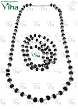 Karungali Mala with White Metal Cappings - 6mm, 8mm, 10mm