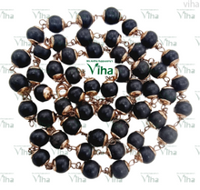 Karungali Wood Copper Capping Mala 8 mm - 54 Beads