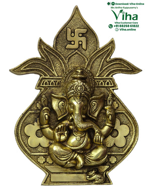 Kalasam Ganesha Wall Hanging - Brass