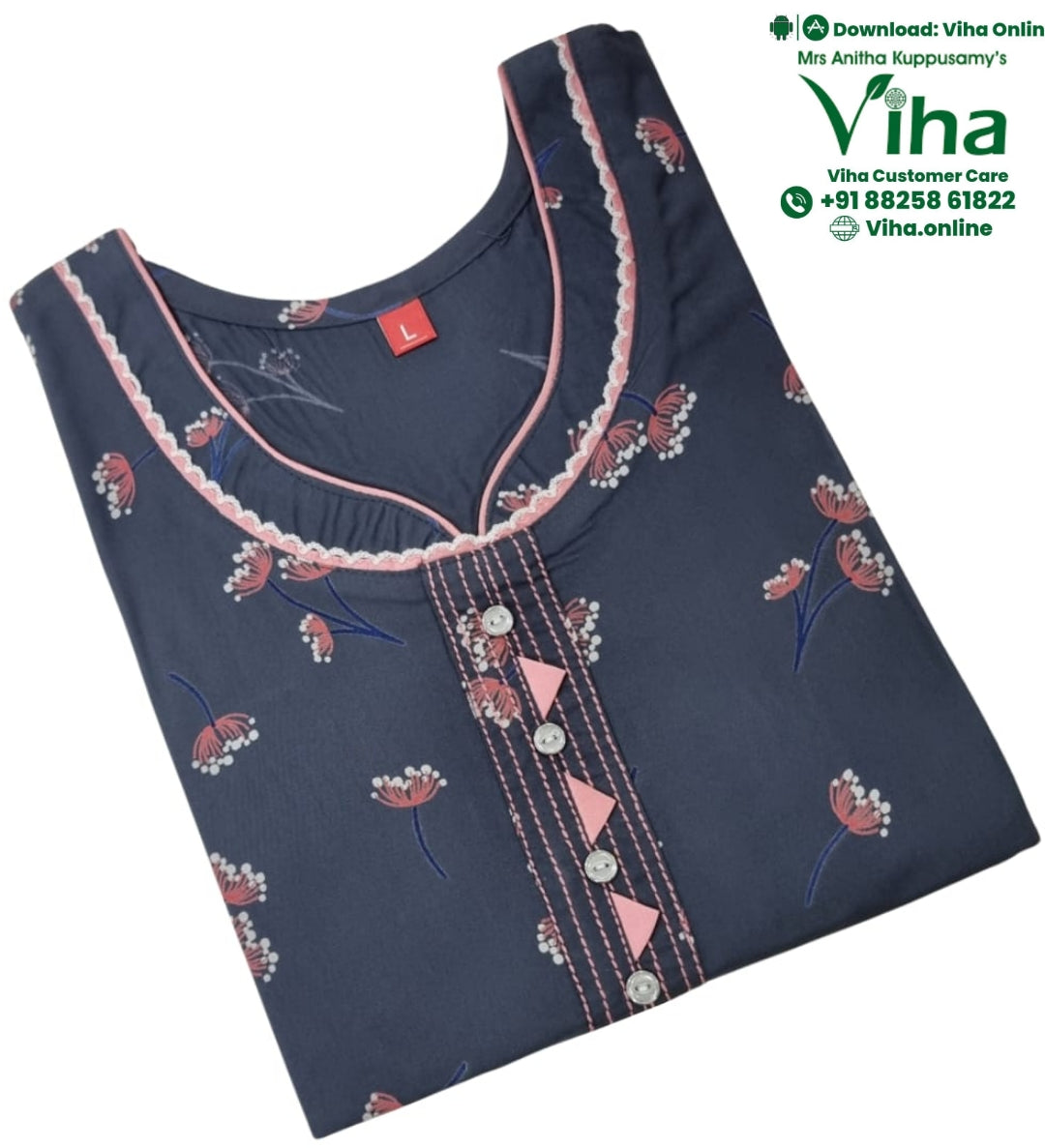 Premium Quality Soft Cotton Nighty – Viha Online