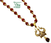 Rudraksh Mala with Trishool Pendant