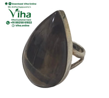 Natural Tiger Eye Unisex Silver Ring - Adjustable
