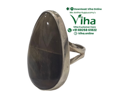 Natural Tiger Eye Stone Unisex Silver Ring - Adjustable