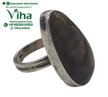 Natural Tiger Eye Unisex Silver Ring - Adjustable