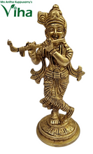 Flute Krishna Statue -  Brass