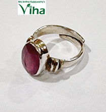 Oval, Rectangle, Square Cut Silver Ruby Ring Adjustable
