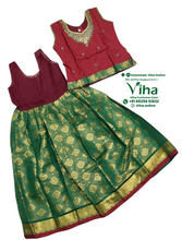 Readymade Pavadai Set With Sleeves / Lehenga Set - 7 to 8 Years