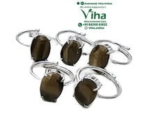 Tiger Eye White Metal Ring - Adjustable & Unisex