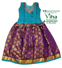 Readymade Pavadai Set With Sleeves / Lehenga Set - 7 to 8 Years