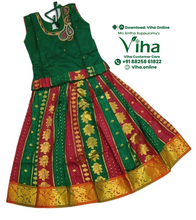 Readymade Pavadai Set With Sleeves / Lehenga Set - 7 to 8 Years