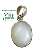 Moon Stone Oval Cut Silver Pendant Natural