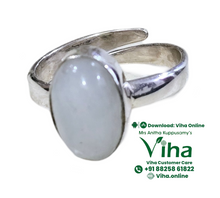 Moon Stone Silver Ring Adjustable