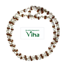 Pearl Rudraksh Mala With Silver Cappings