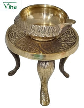 NilaiVasal Vilakku Set (Brass Stand With Brass Agal Vilakku)