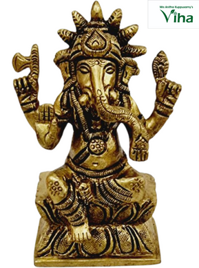 Idampuri Kiran Ganesha Statue Brass 4