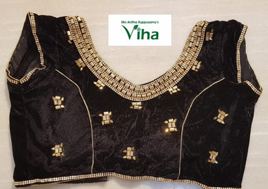 Ready Made Velvet Blouse With Stone Work