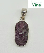 Ruby Ganesha Silver Pendant