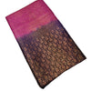Soft Silk Saree with Stone Work, magenta and dark purple with woven floral and geometric lattice patterns