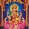 Small Size Mahalakshmi Photo, Lakshmi seated on a lotus with a lotus in each raised hand and coins pouring from her palm