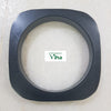 Karungali Square Bangle Free Size - 2.12+, a dark grey rounded-square bangle featuring a smooth matte surface with a circular central aperture