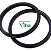 Karungali Wood Bangle - Size 2.10, two smooth, black, circular rings overlapping slightly on a plain background