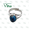 Turquoise Ring Silver Adjustable, a silver-toned adjustable ring featuring one round blue stone