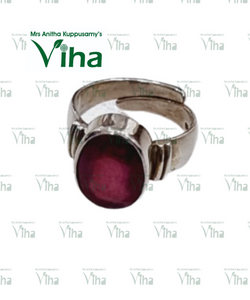 Oval, Rectangle, Square Cut Silver Ruby Ring Adjustable