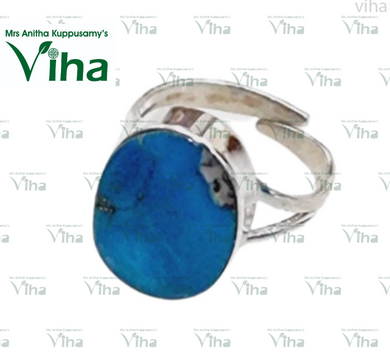 Turquoise Ring Silver Adjustable 6.06 gms