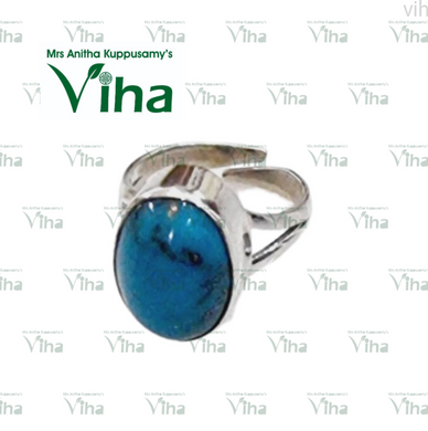 Turquoise Ring Silver Adjustable 6.37 gms