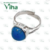 Turquoise Ring Silver Adjustable with open top and domed stone