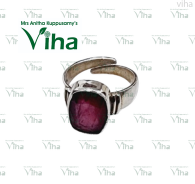 Ruby Ring Silver Adjustable 7.35 gms