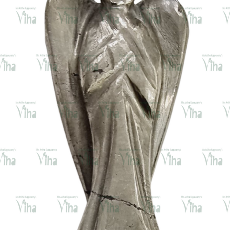 Pyrite Angel, a winged figure with a plain head