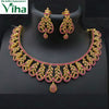 Premium Quality Necklace Set with curved necklace and dangling earrings