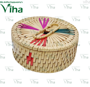 Palm Woven Round Box | P 0112