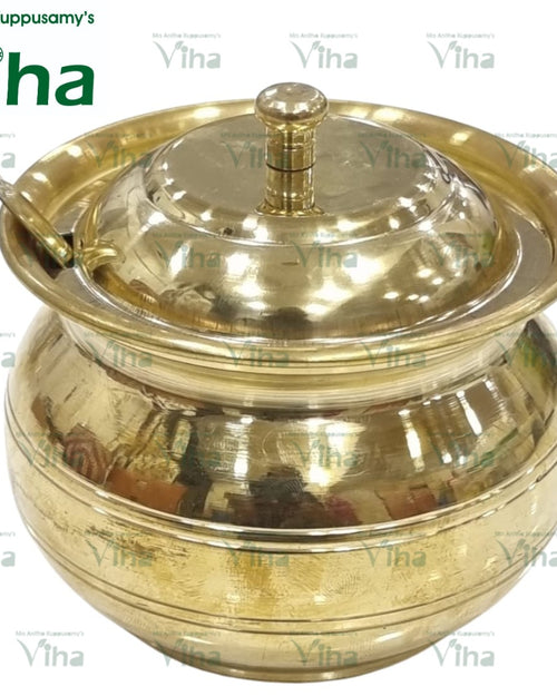 Ghee & Multi Purpose Pot - Brass with rounded body with horizontal banding