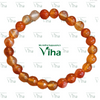 Red Carnelian Stone Bracelet Natural with translucent banding patterns