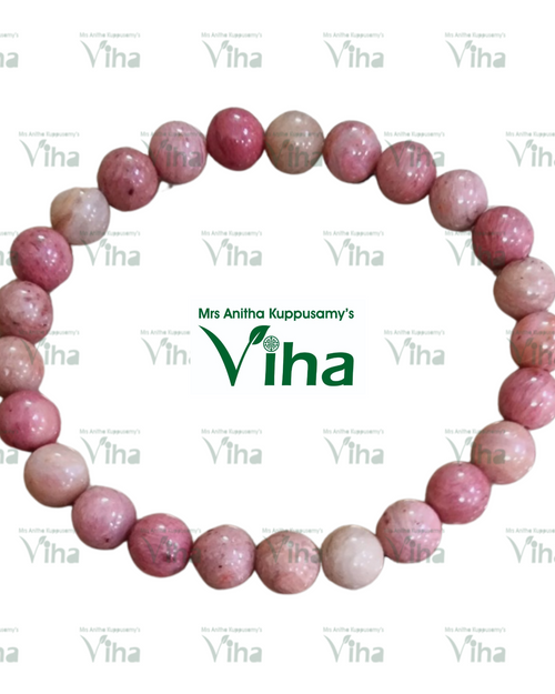 Rhodochrosite Bracelet - Natural, threaded on string