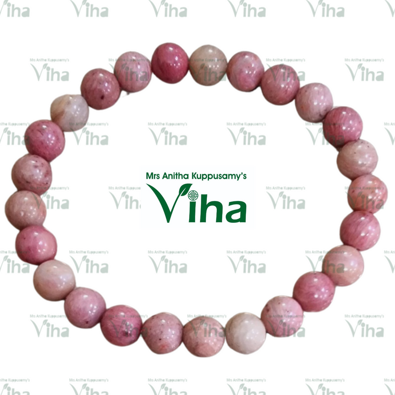 Rhodochrosite Bracelet - Natural, threaded on string