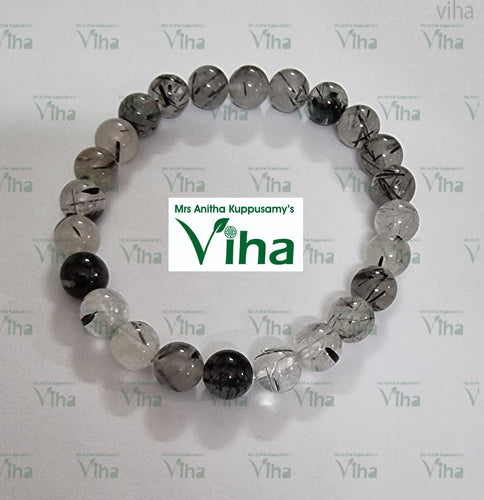 Black Rutile Stone Bracelet