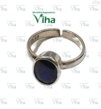 Blue Sapphire Silver Ring - 5.18 Cts
