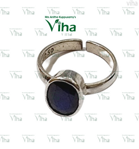 Blue Sapphire Silver Ring - 4.81 Cts