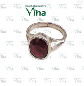 Oval, Rectangle, Square Cut Silver Ruby Ring Adjustable