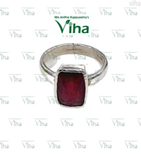 Ruby Silver Ring Natural  2.61 Ct - Adjustable