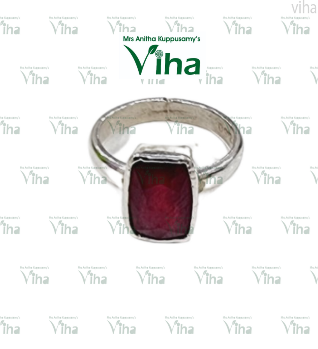 Ruby Stone Sterling Silver Ring - Amberman