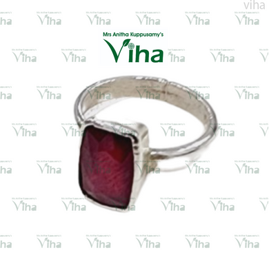 Ruby Silver Ring Natural 3.88 Ct - Adjustable