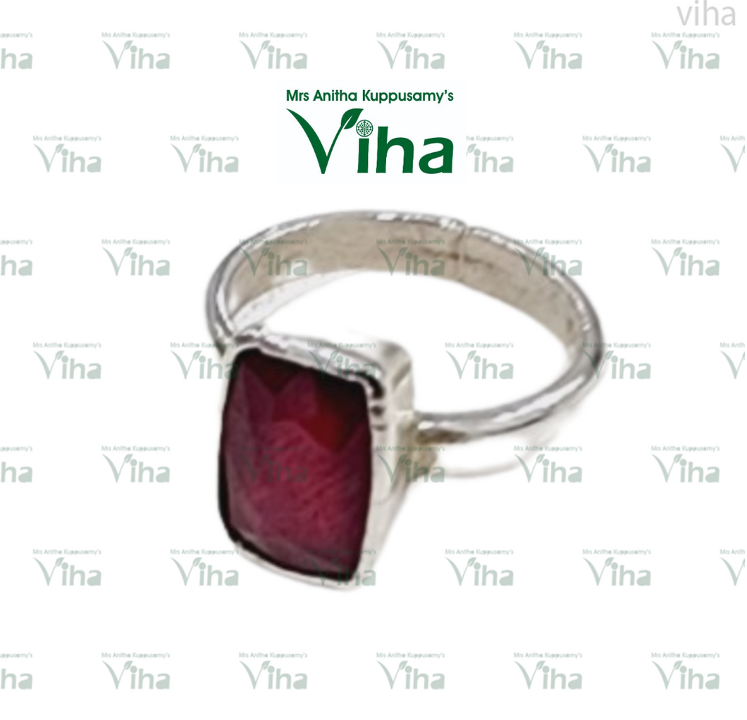 Ruby Silver Ring Natural  2.61 Ct - Adjustable