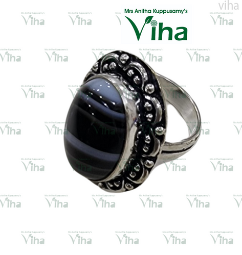 Sulemani Hakik German Silver Ring - Adjustable