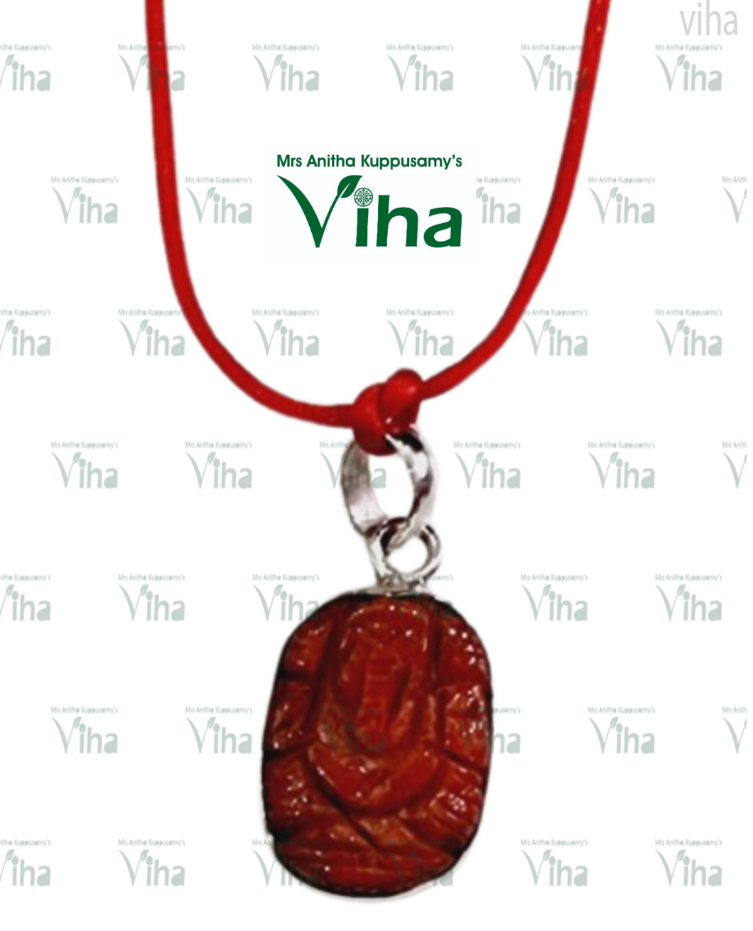 Red coral 2025 ganesha pendant