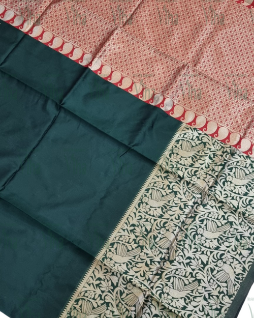Cotton Silk Saree With Blouse, intricate woven pattern and paisley border design