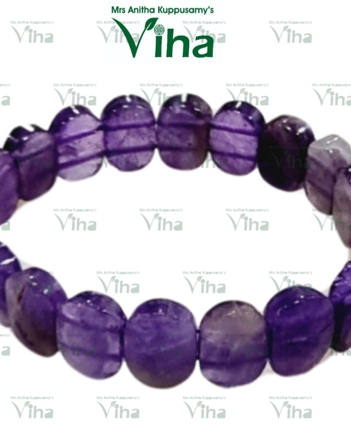 Amethyst Bracelet, a loop of polished purple beads